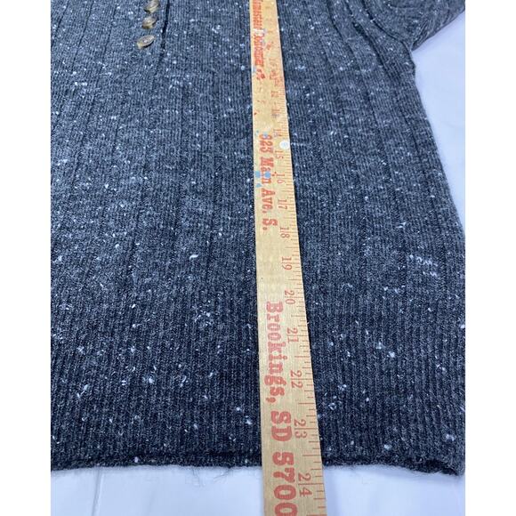 Madewell NWT Wool Blend Speckled Henley Sweater Black Sz S $89.50 Retail - Picture 6 of 6